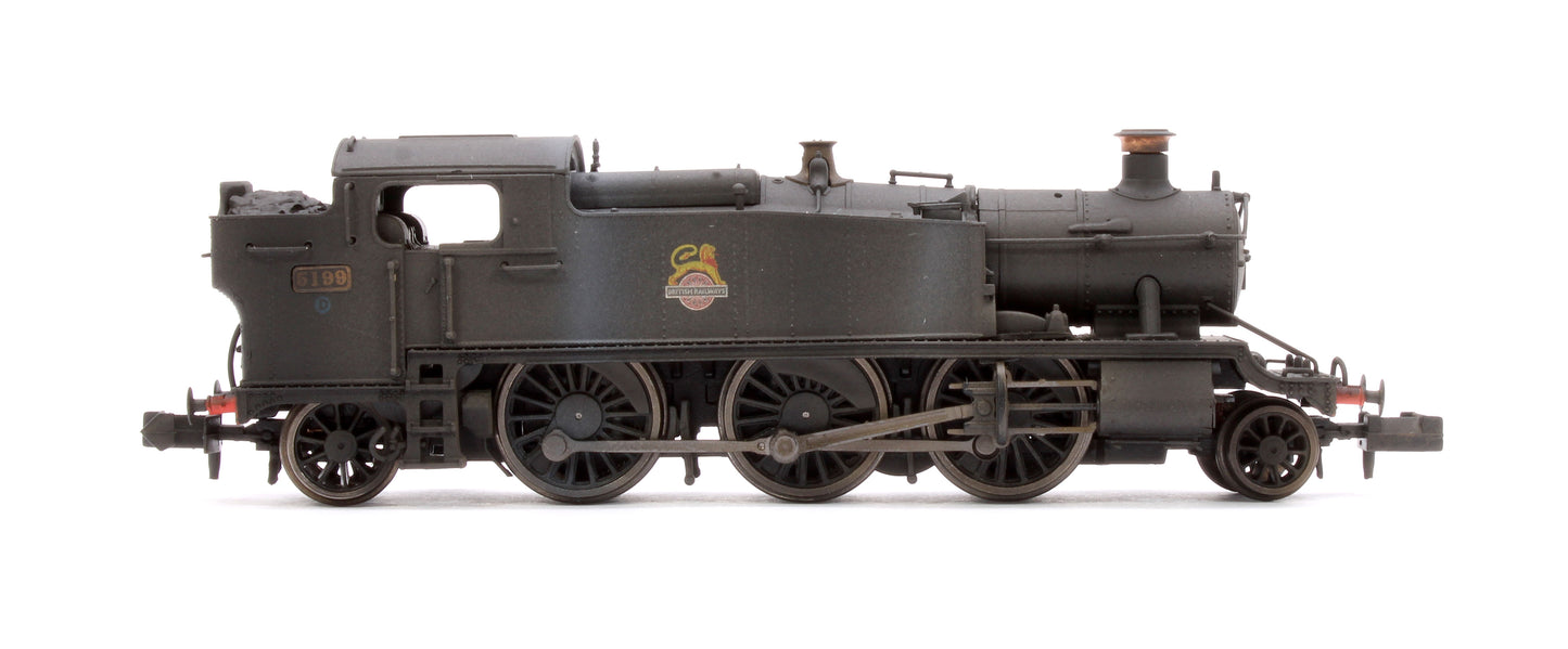 Custom Weathered Class 5101 Large Prairie British Railways BR Black (Early Crest) 2-6-2 Tank Locomotive No.5199