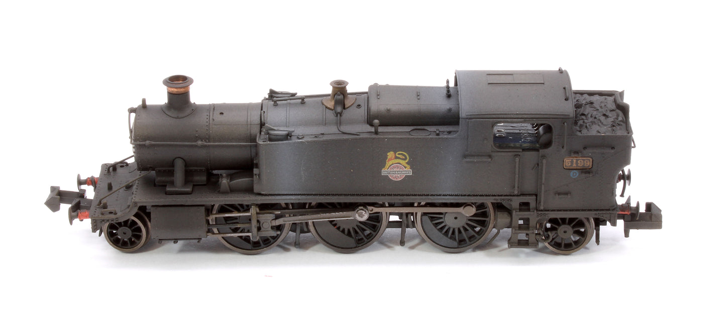 Custom Weathered Class 5101 Large Prairie British Railways BR Black (Early Crest) 2-6-2 Tank Locomotive No.5199