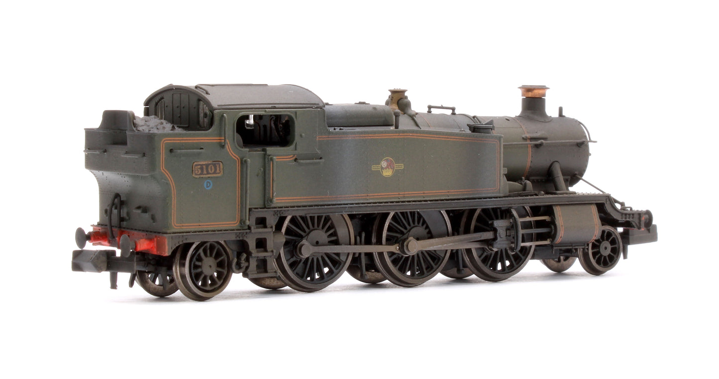 Custom Weathered Class 5101 Large Prairie British Railways BR Lined Green (Late Crest) 2-6-2 Tank Locomotive No.5101