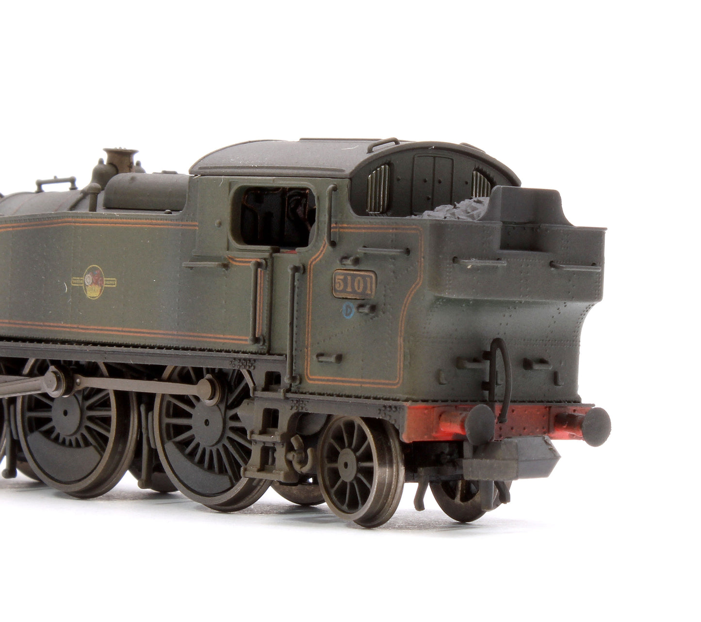 Custom Weathered Class 5101 Large Prairie British Railways BR Lined Green (Late Crest) 2-6-2 Tank Locomotive No.5101