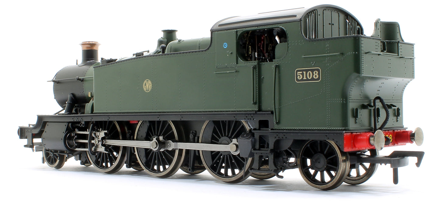 Pre-Owned Large Prairie 2-6-2 Tank Locomotive #5108 in GWR Green Shirt Button Roundel - DCC Fitted