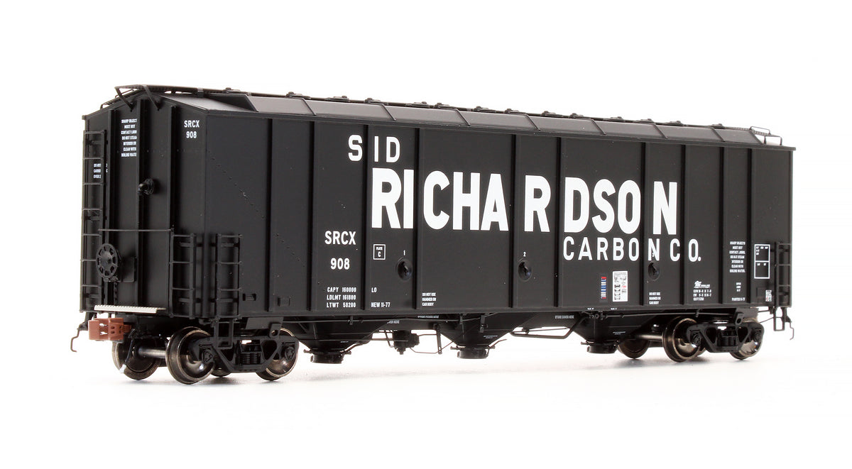Pre-Owned SXT30268 Thrall 5750cf Carbon Black Covered Hopper (Late 70s Body 28 Hatch) Sid Richardson Co SRCX - Road #908