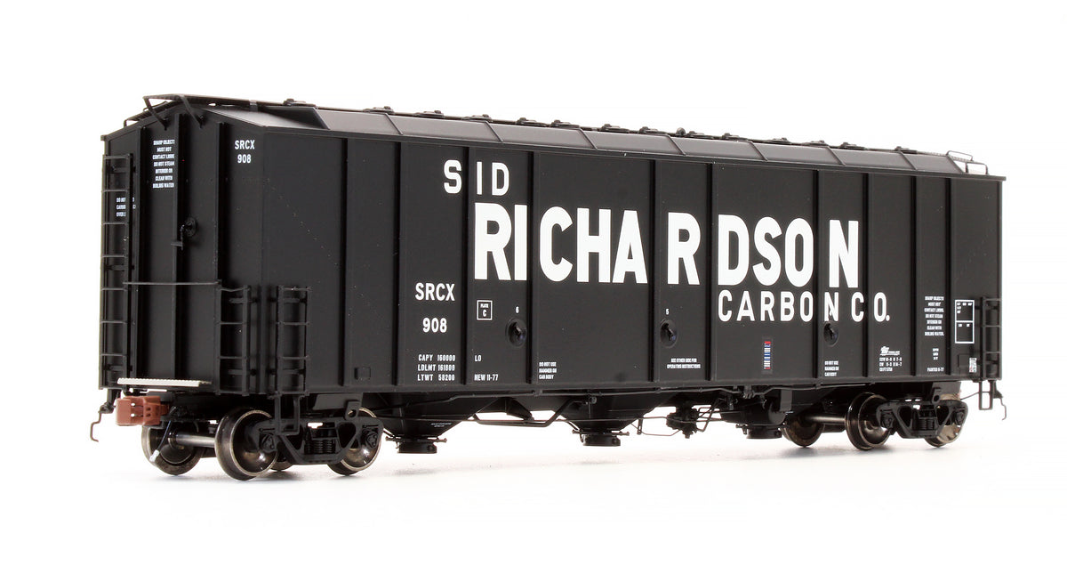 Pre-Owned SXT30268 Thrall 5750cf Carbon Black Covered Hopper (Late 70s Body 28 Hatch) Sid Richardson Co SRCX - Road #908