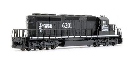 Pre-Owned SD40-2 Mid Cab Headlight Diesel Locomotive Illinois Central - Road #6201