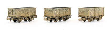 Pre-Owned Triple Pack of BR Grey 16 Ton Mineral Wagons - Weathered