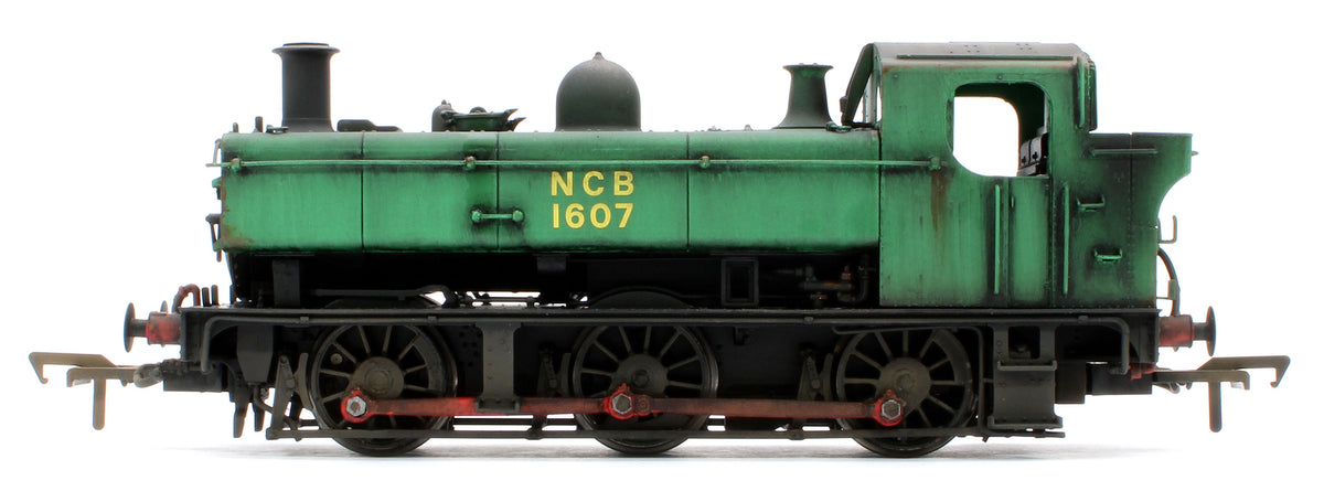 Bespoke Weathered MR-309B Class 16xx 0-6-0PT National Coal Board NCB Green 1607 Steam Locomotive - Heavy Weathering