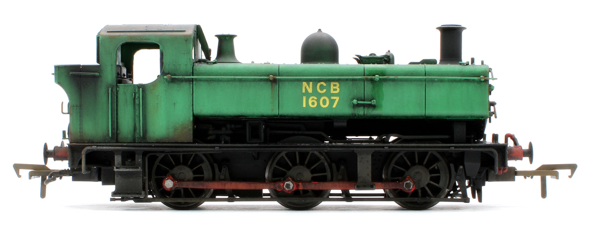 Bespoke Weathered MR-309B Class 16xx 0-6-0PT National Coal Board NCB Green 1607 Steam Locomotive - Heavy Weathering