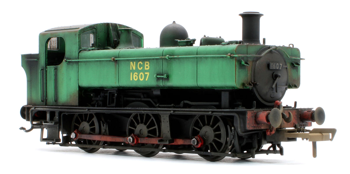 Bespoke Weathered MR-309B Class 16xx 0-6-0PT National Coal Board NCB Green 1607 Steam Locomotive - Heavy Weathering