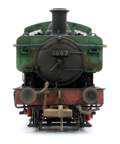 Bespoke Weathered MR-309B Class 16xx 0-6-0PT National Coal Board NCB Green 1607 Steam Locomotive - Heavy Weathering