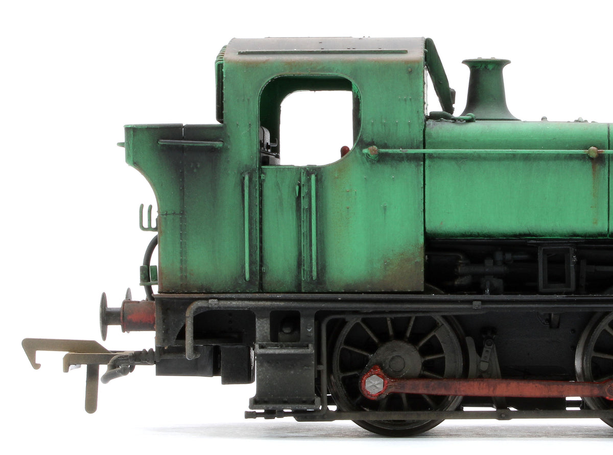 Bespoke Weathered MR-309B Class 16xx 0-6-0PT National Coal Board NCB Green 1607 Steam Locomotive - Heavy Weathering