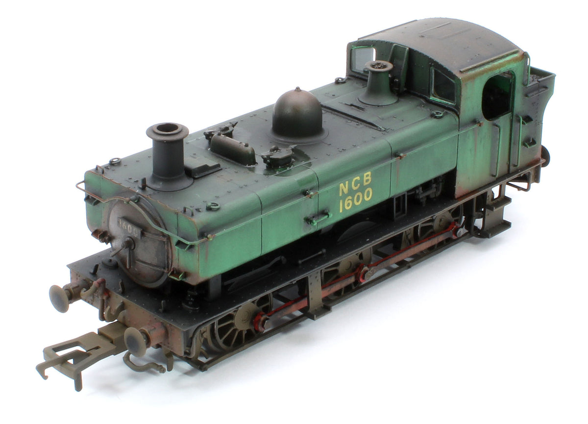 Bespoke Weathered MR-309A Class 16xx 0-6-0PT National Coal Board NCB Green 1600 Stream Locomotive - Heavy Weathering