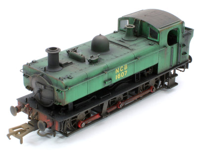 Bespoke Weathered MR-309B Class 16xx 0-6-0PT National Coal Board NCB Green 1607 Steam Locomotive - Heavy Weathering