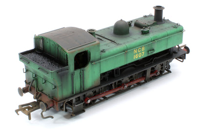 Bespoke Weathered MR-309B Class 16xx 0-6-0PT National Coal Board NCB Green 1607 Steam Locomotive - Heavy Weathering