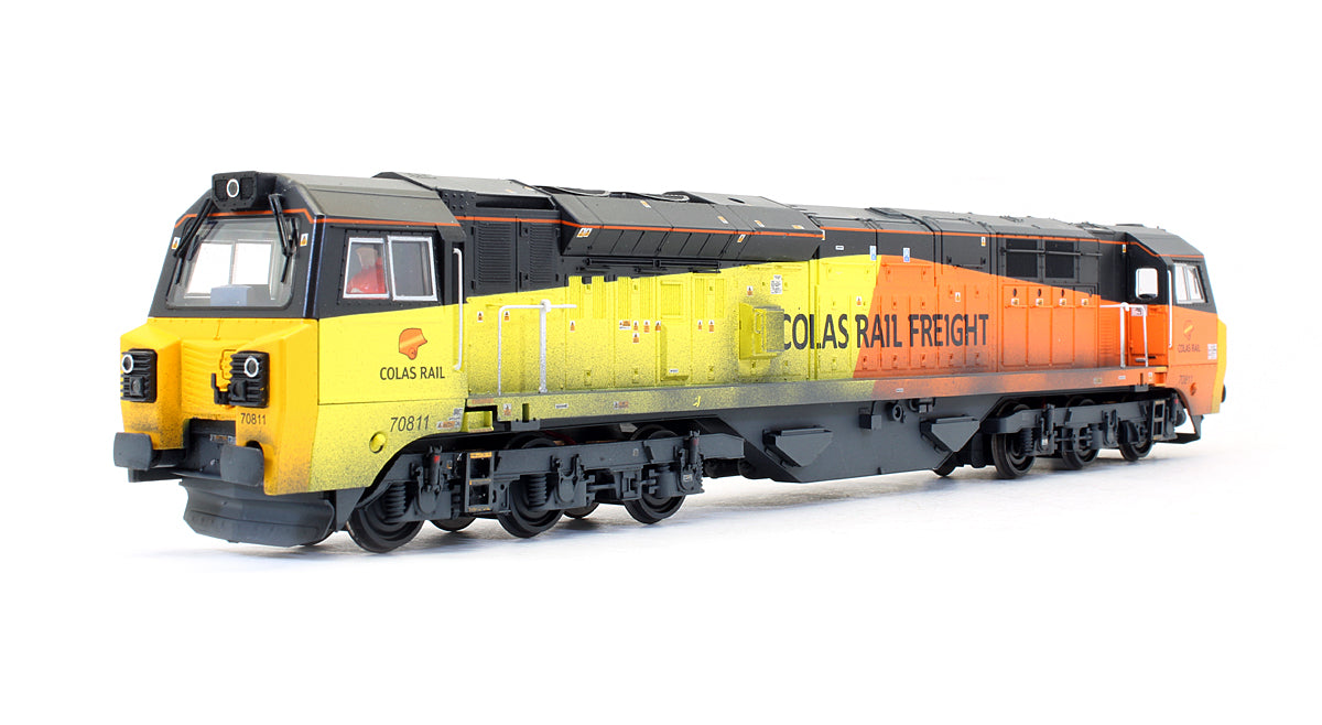 Pre-Owned Class 70 with Air Intake Modifications 70811 Colas Rail Freight Diesel Locomotive - DCC Sound - Custom Weathered