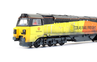 Pre-Owned Class 70 with Air Intake Modifications 70811 Colas Rail Freight Diesel Locomotive - DCC Sound - Custom Weathered