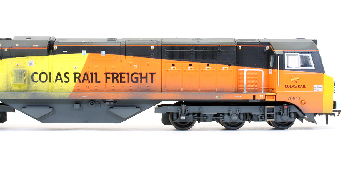 Pre-Owned Class 70 with Air Intake Modifications 70811 Colas Rail Freight Diesel Locomotive - DCC Sound - Custom Weathered