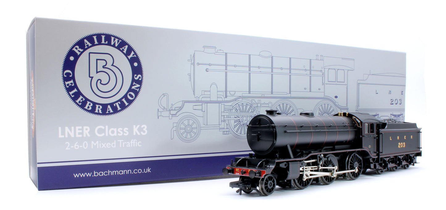 LNER K3 Flared Tender 203 LNER Lined Black Steam Locomotive