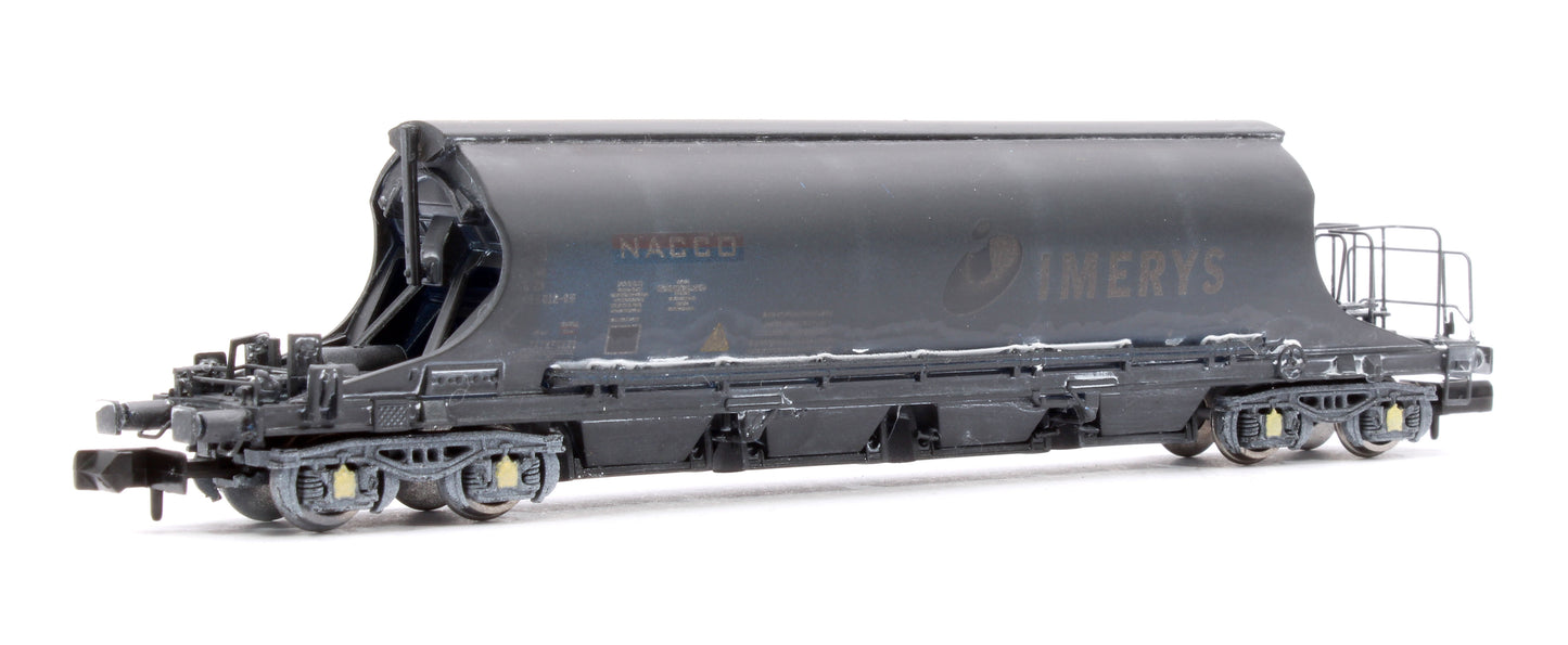 Pack of 4 JIA Nacco Wagons Imerys Blue - Heavily Weathered