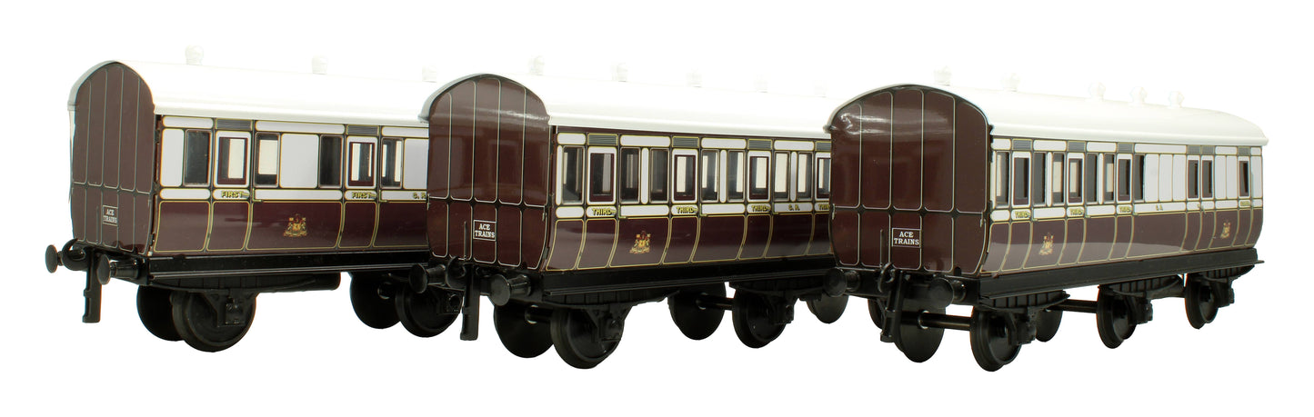 Pre-Owned Set 7 of 3x CR 1st / 3rd Six Wheeled Coaches