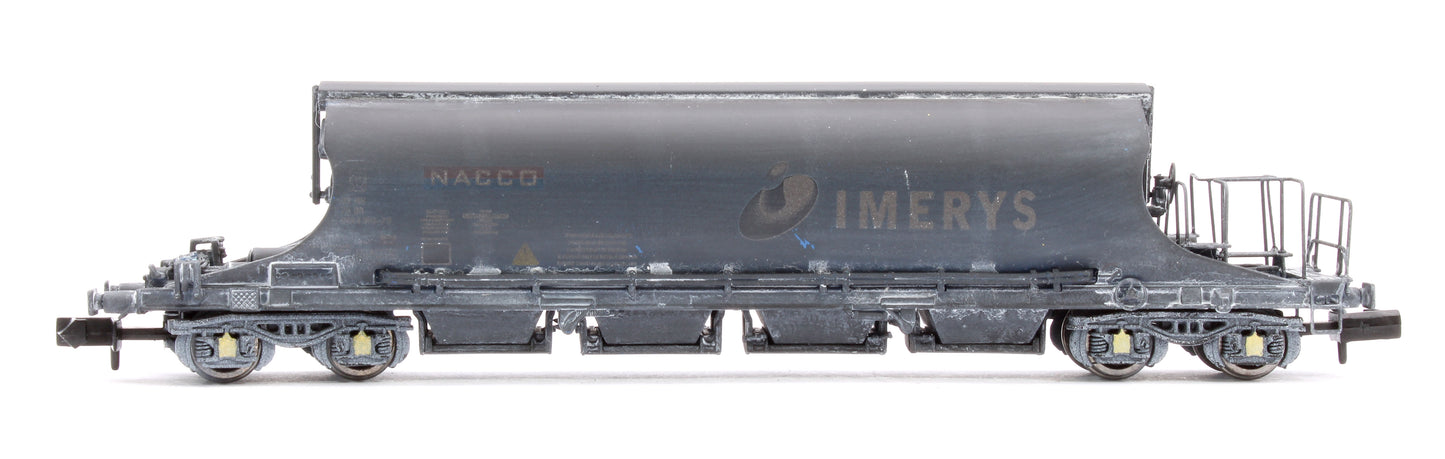 Pack of 4 JIA Nacco Wagons Imerys Blue - Heavily Weathered