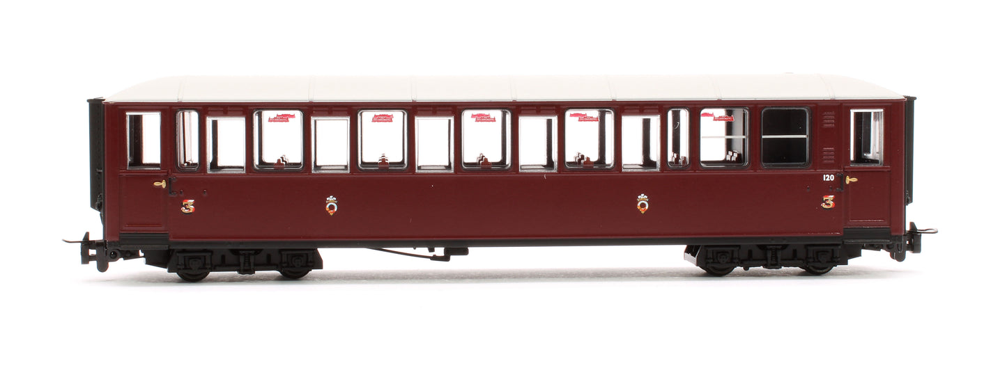 Ffestiniog Railway 'Tin Car' Saloon Third No. 120 FR Maroon