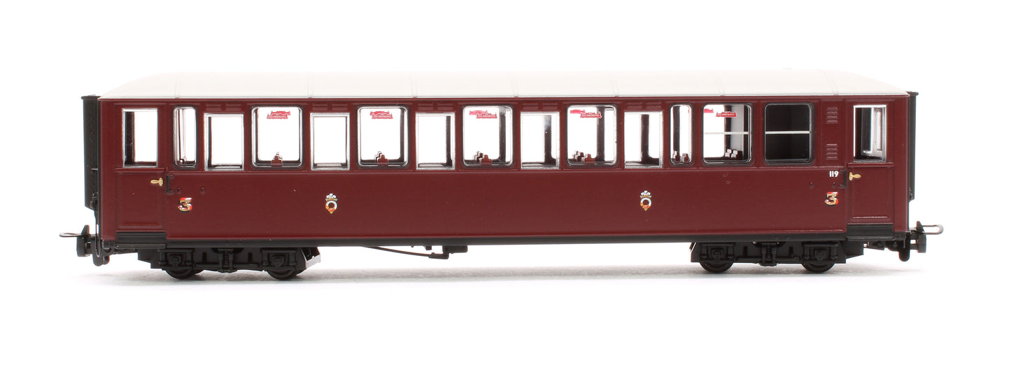 Ffestiniog Railway 'Tin Car' Saloon Third No. 119 FR Maroon