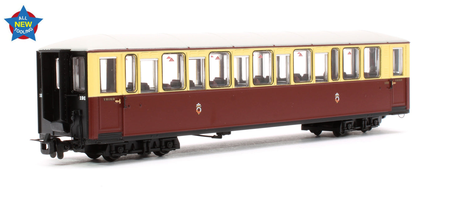 Pre-Owned Ffestiniog Railway 'Tin Car' Saloon Third No. 120 FR Crimson & Cream