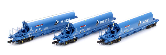 Pack of 3 JIA Nacco Wagons Imerys Blue