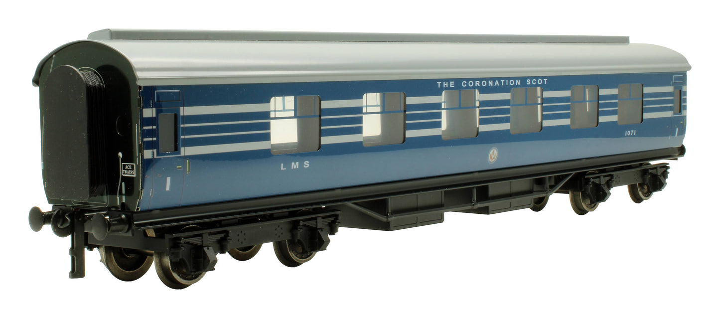 Pre-Owned Set of 3x LMS Blue Coronation Scot Coaches
