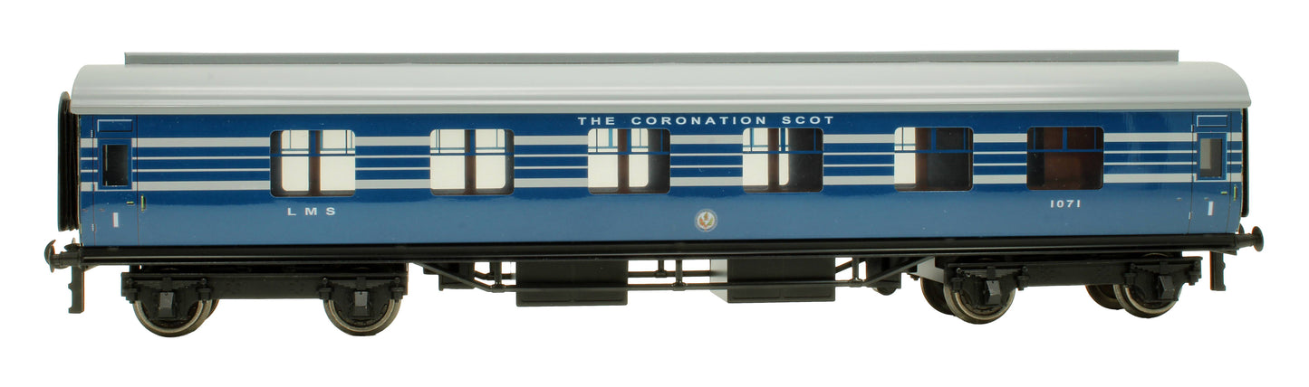 Pre-Owned Set of 3x LMS Blue Coronation Scot Coaches