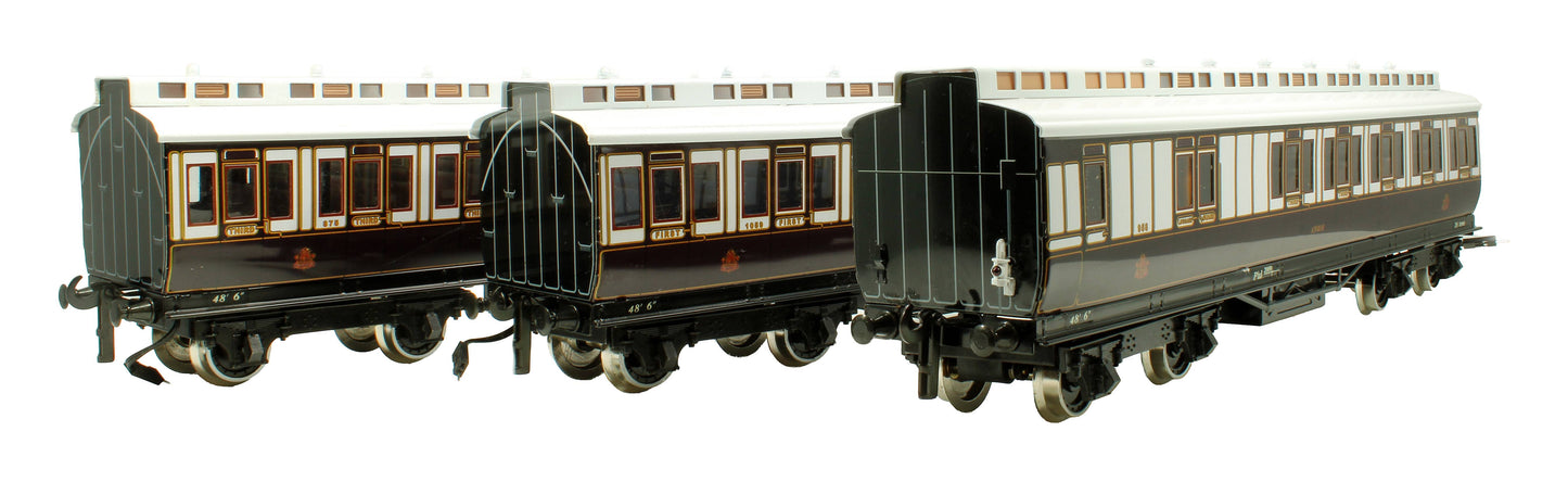 Pre-Owned Set of 3x LNWR 1st / 3rd Class Clerestory Coaches