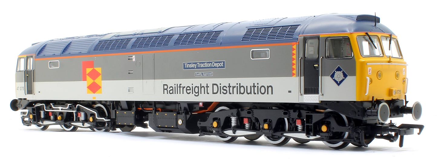 Pre-Owned 35-419 Class 47/3 47375 'Tinsley Traction Depot' BR RF Distribution European Diesel Locomotive - DCC Fitted