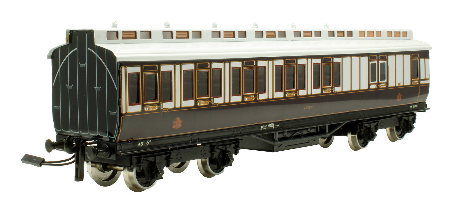Pre-Owned Set of 3x LNWR 1st / 3rd Class Clerestory Coaches