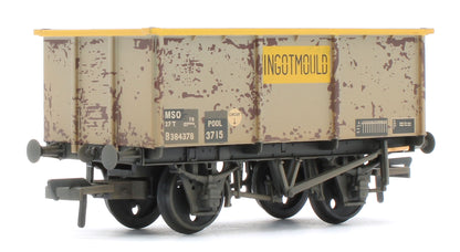 37-283 BR 27T MSO Steel Tippler BR Grey & Yellow 'INGOTMOULD' No.B384378 - Weathered