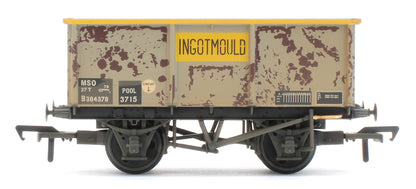 37-283 BR 27T MSO Steel Tippler BR Grey & Yellow 'INGOTMOULD' No.B384378 - Weathered