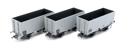 NER 20t Hopper - DGM 12 Hopper - BR Grey, with black panels - Triple Pack