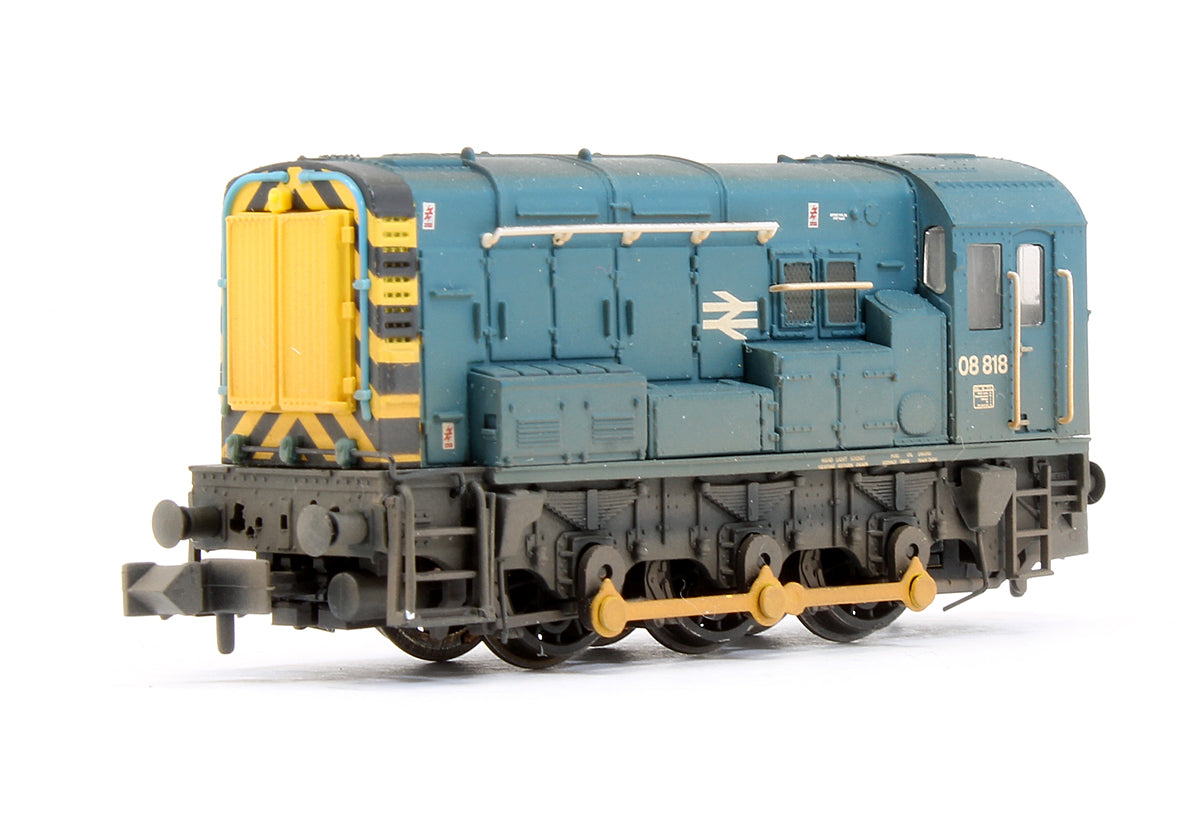 Pre-Owned Class 08818 BR Blue With Wasp Stripes Diesel Shunter Locomotive (Weathered)