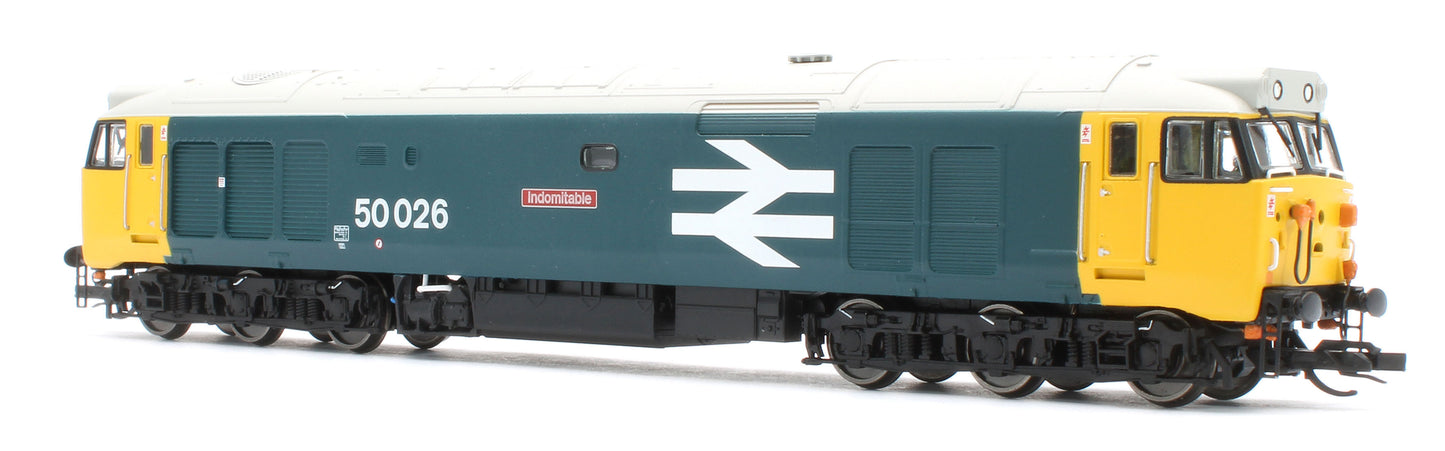 TT3067M Class 50 BR Large Logo Blue '50026' 'Indomitable' Diesel Locomotive