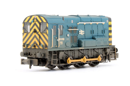 Pre-Owned Class 08818 BR Blue With Wasp Stripes Diesel Shunter Locomotive (Weathered)