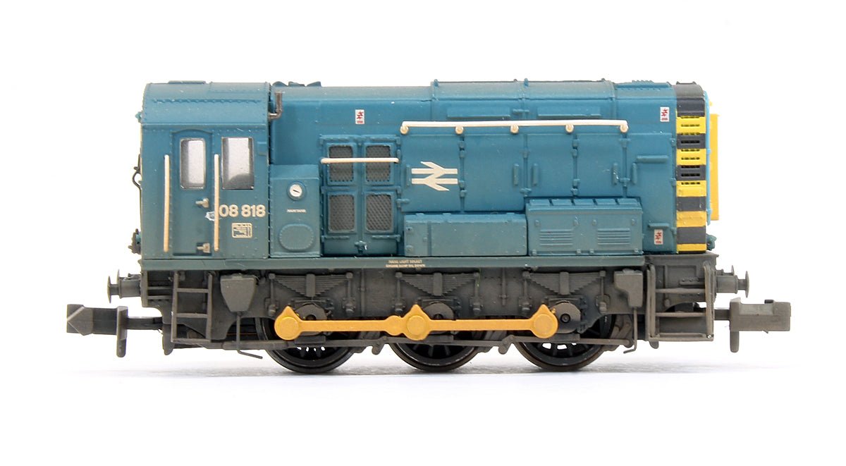 Pre-Owned Class 08818 BR Blue With Wasp Stripes Diesel Shunter Locomotive (Weathered)