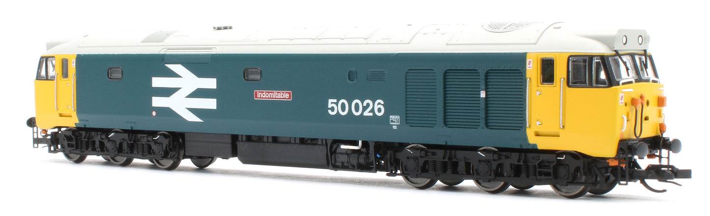 TT3067M Class 50 BR Large Logo Blue '50026' 'Indomitable' Diesel Locomotive
