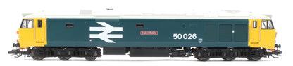 TT3067M Class 50 BR Large Logo Blue '50026' 'Indomitable' Diesel Locomotive