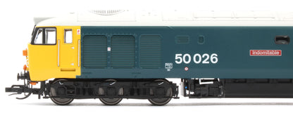 TT3067M Class 50 BR Large Logo Blue '50026' 'Indomitable' Diesel Locomotive