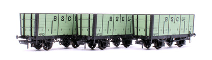 NER 20t Hopper - BSC (Internal User) Hopper - Pale Green, with black ironwork - Triple Pack