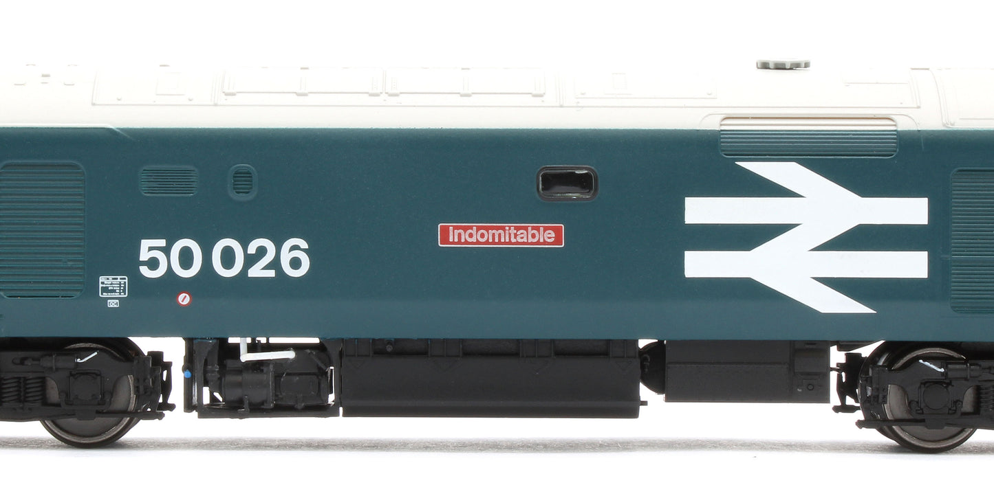 TT3067M Class 50 BR Large Logo Blue '50026' 'Indomitable' Diesel Locomotive