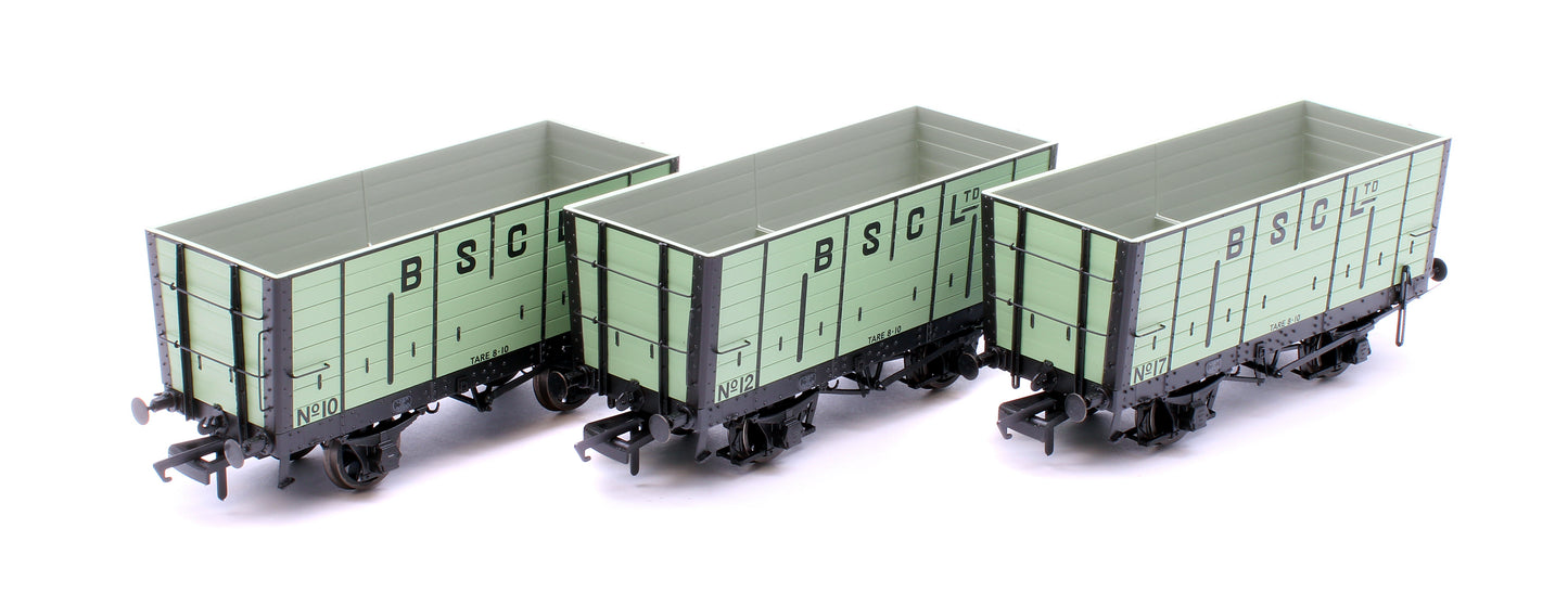 NER 20t Hopper - BSC (Internal User) Hopper - Pale Green, with black ironwork - Triple Pack