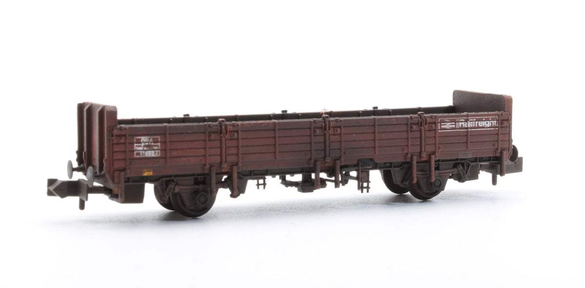Pre-Owned BR OBA Open Wagon Low Ends BR Freight Brown (Railfreight) No. 110004 - Custom Weathered