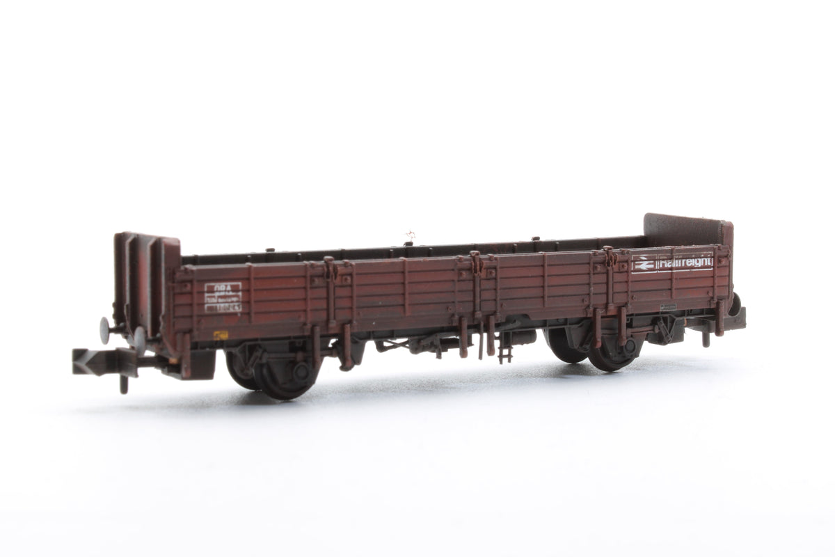 Pre-Owned BR OBA Open Wagon Low Ends BR Freight Brown (Railfreight) No. 110004 - Custom Weathered
