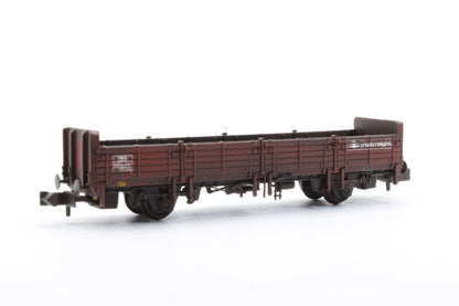 Pre-Owned BR OBA Open Wagon Low Ends BR Freight Brown (Railfreight) No. 110004 - Custom Weathered