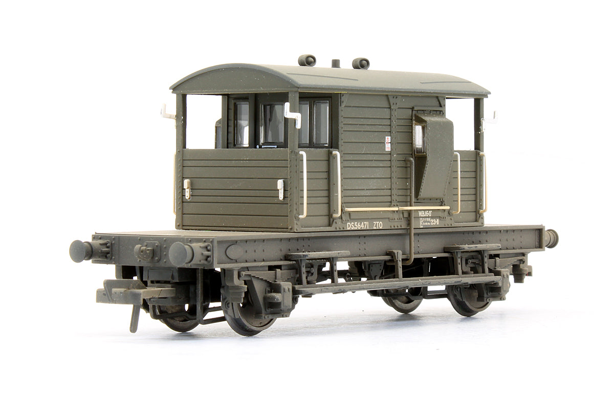 Pre-Owned SR Pill Box Brake Van BR Departmental Olive Green - Weathered